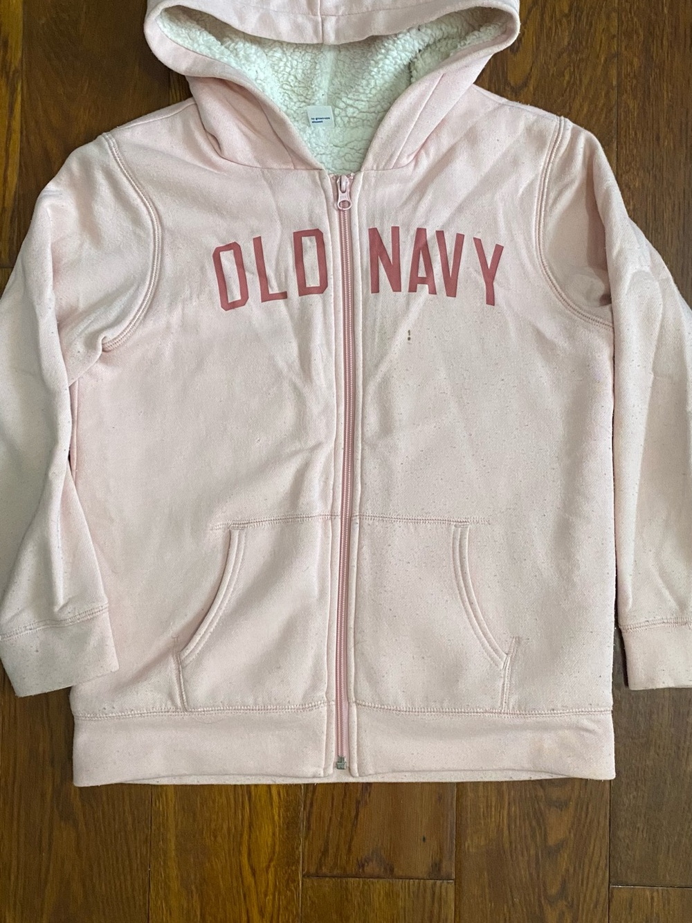 Old Navy Pink Sherpa-Lined Zip Hoodie